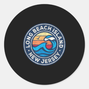 Long Beach Island New Jersey Nj Vintag Nautical W Runder Aufkleber