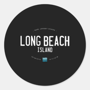 Long Beach Island New Jersey Shore Beach Waves Runder Aufkleber