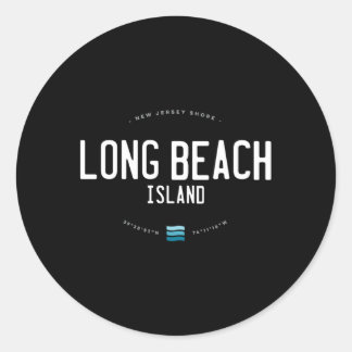 Long Beach Island New Jersey Shore Beach Waves Runder Aufkleber