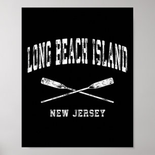 Long Beach Island New Jersey Vintage-Nautisches Kr Poster