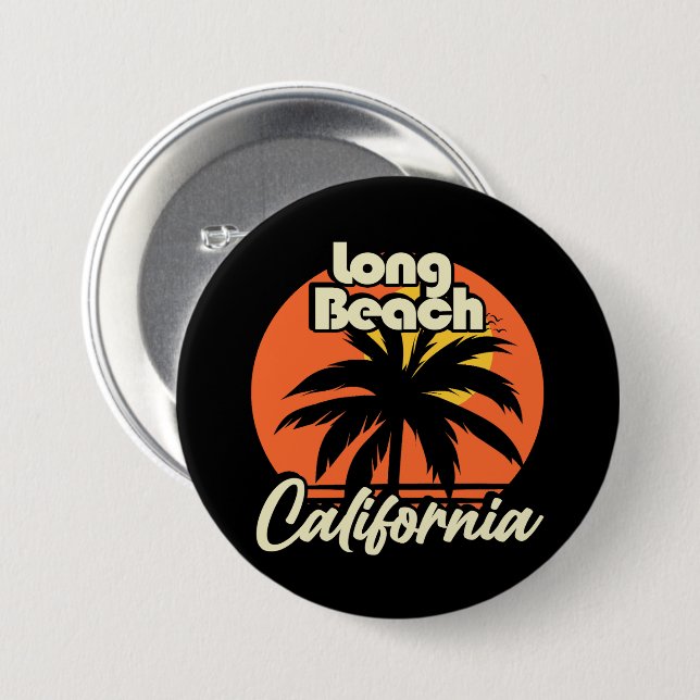 Long Beach Kalifornien Button (Vorne & Hinten)