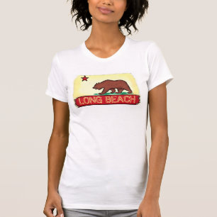 Long Beach Kalifornien Damen-Staats-Flaggent-stüc T-Shirt