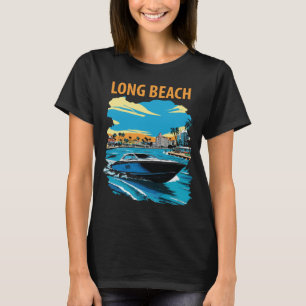 Long Beach Kalifornien Hafen Boot Reise T-Shirt
