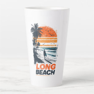 Long Beach Kalifornien Retro-Sonnenuntergang Palme Milchtasse