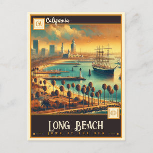 Long Beach, Kalifornien   VINTAG Postkarte