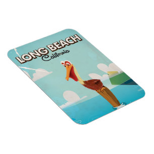 Long Beach Kalifornien Vintage Pelikan Reise Magnet