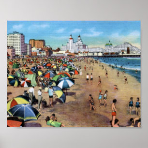Long Beach Kalifornien Vintage Poster