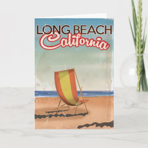 Long Beach Kalifornien Vintage-Reiseposter Feiertagskarte