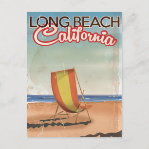 Long Beach Kalifornien Vintage-Reiseposter Postkarte