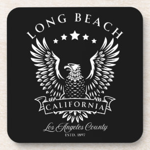 Long Beach Los Angeles County Kalifornien Vintage Getränkeuntersetzer