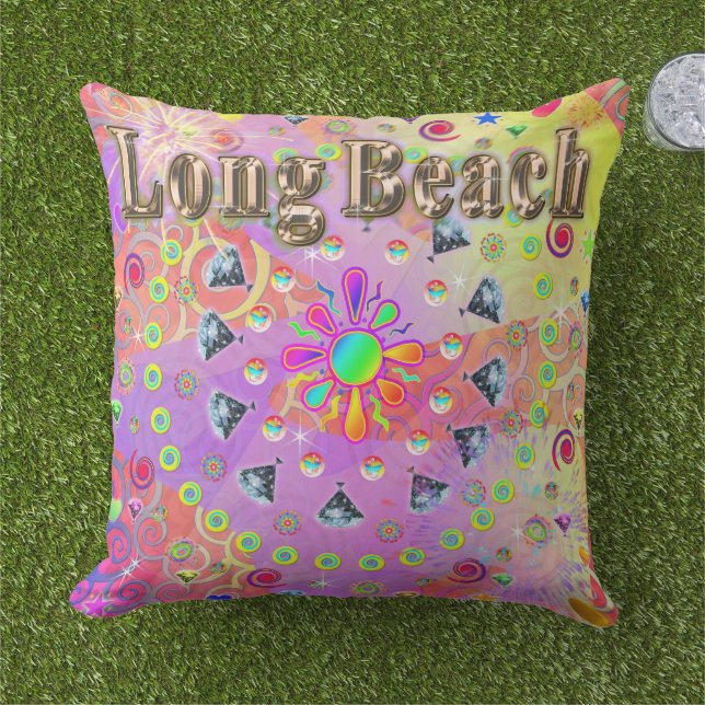 Long Beach Lucky Golden Kissen (Gras)