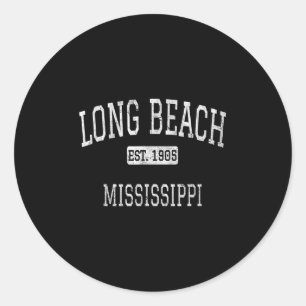 Long Beach Mississippi Ms Vintage Runder Aufkleber