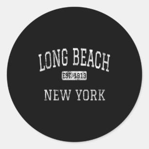 Long Beach New York Ny Vintage Runder Aufkleber