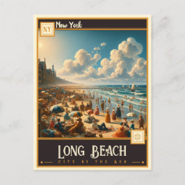 Long Beach, New York | VINTAG Postkarte