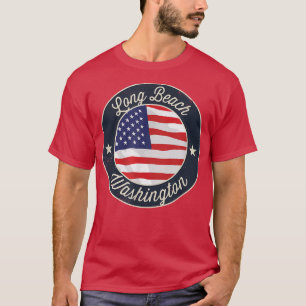 Long Beach - Patriotic Washington Souvenir T - Shi T-Shirt