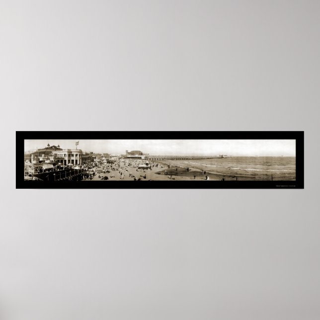 Long Beach Pier CA Foto 1907 Poster (Vorne)