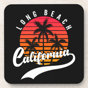 Long Beach Retro Sunset Untersetzer
