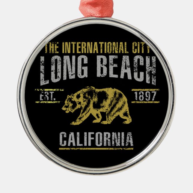 Long Beach Silbernes Ornament (Vorne)