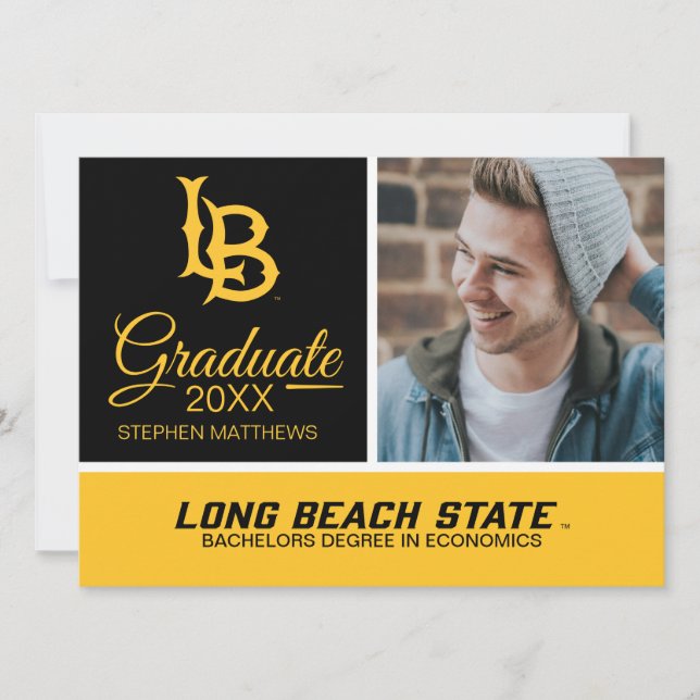 Long Beach Staat Logo Abschluss Einladung (Vorderseite)