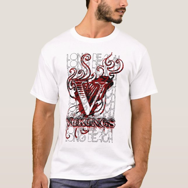 Long Beach Stadt Wikinger T-Shirt (Vorderseite)