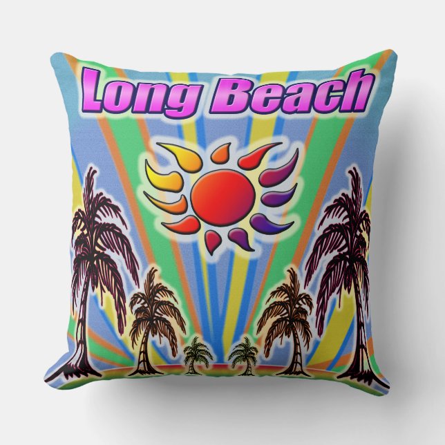 Long Beach Summer Liebe Kissen (Vorderseite)