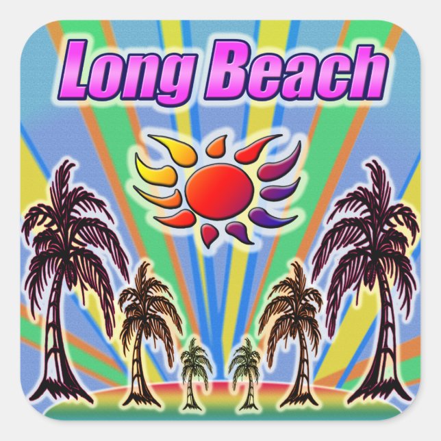Long Beach Summer Liebe Sticker (Vorderseite)