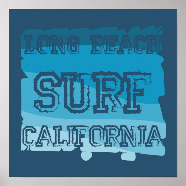 Long Beach Surf Kalifornien Poster (Vorne)