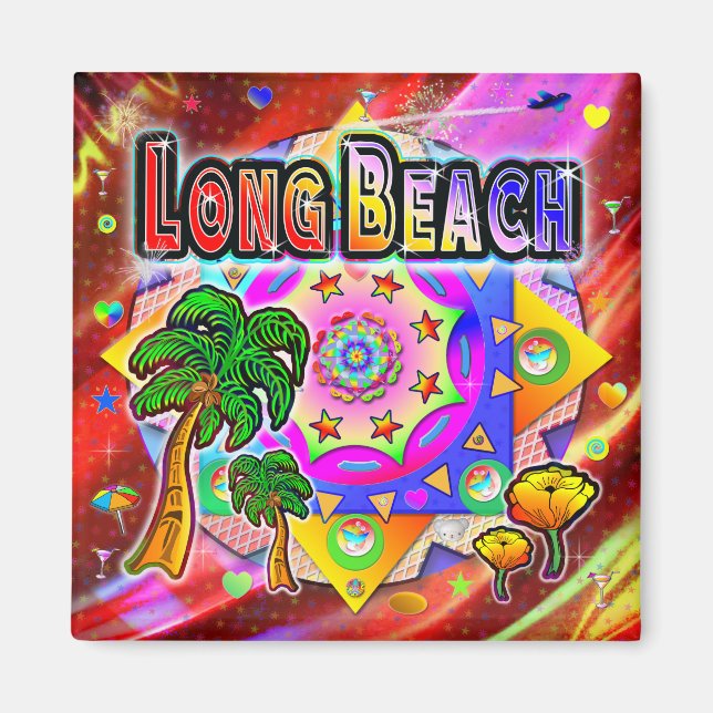 Long Beach Tropical Friends Magnet (Vorne)