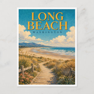 Long Beach Washington Boardwalk GeoSaga Postkarte