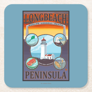Long Beach, WashingtonTravel Rechteckiger Pappuntersetzer