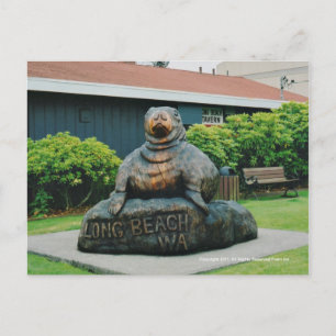 Long Beachwa Wooden Walrus Postkarte