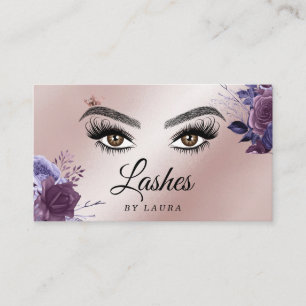 Long Beautiful Lashes Eyes Brows Vintage Blumen Visitenkarte