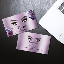 Long Beautiful Lashes Eyes Brows Vintage Blumen Visitenkarte