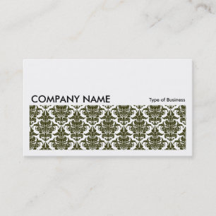 Long Bild 0129 - Dunkler Olive Damask Visitenkarte