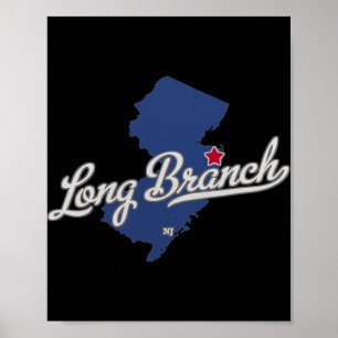 Long Branch New Jersey Nj Karte Poster