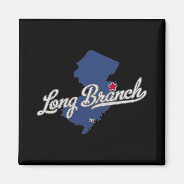 Long Branch New Jersey Nj Map  Magnet (Vorne)