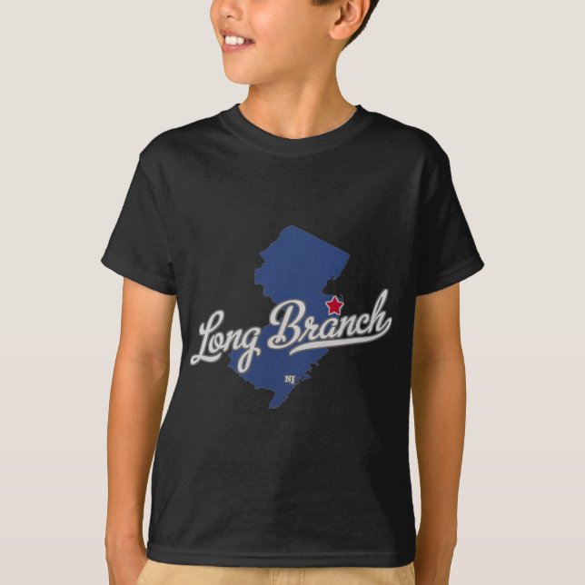 Long Branch New Jersey Nj Map  T-Shirt (Vorderseite)