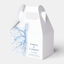Long Branch New Jersey Wedding Map Elegant Geschenkschachtel