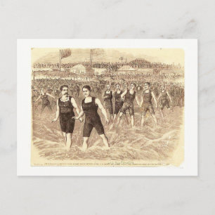 Long Branch NJ, Schwimmwettkampf 1874 Postkarte