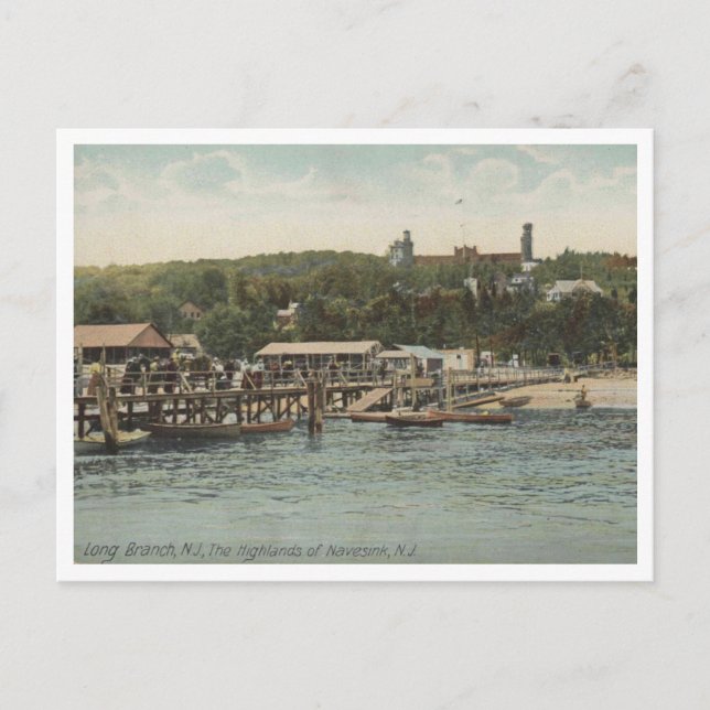 Long Branch NJ The Highlands of Navesink c1906 Postkarte (Vorderseite)