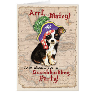 Long Coat Chihuahua Pirate Einladung