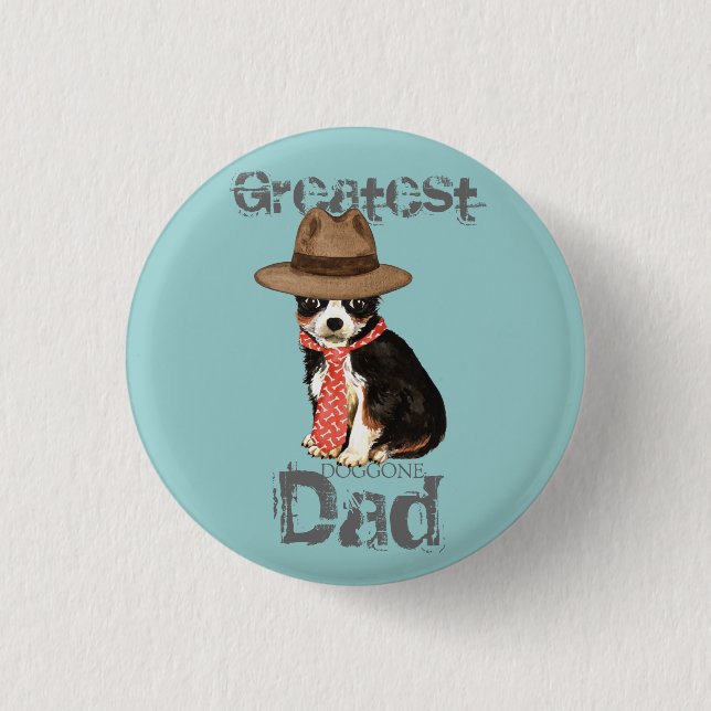 Long Coat Chihuahua Vater Button (Vorderseite)