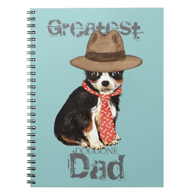 Long Coat Chihuahua Vater Notizblock (Vorderseite)