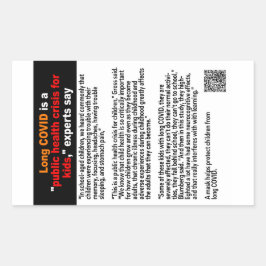 Long Covid in Kinder Papieraufkleber Rechteckiger Aufkleber