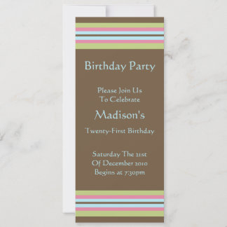 Long Crisp Mod Design Geburtstagsparty Einladung