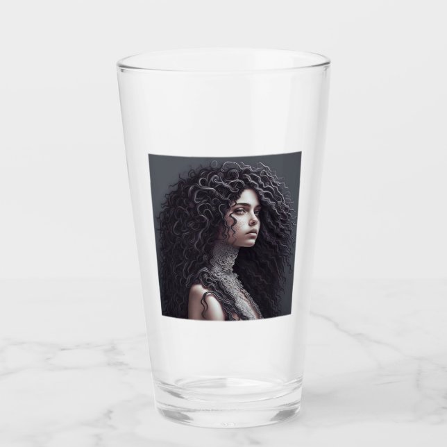 Long Curry Hair Glass Tumbler (Vorderseite)