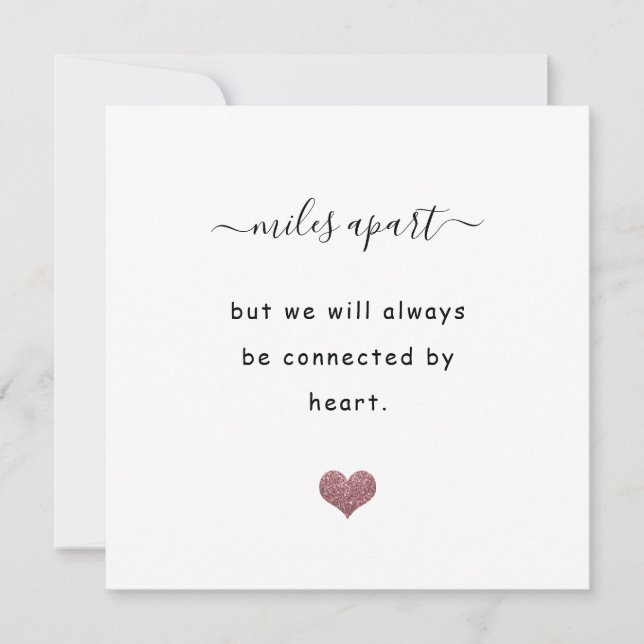 Long distance relationship miles glitter heart karte (Vorderseite)