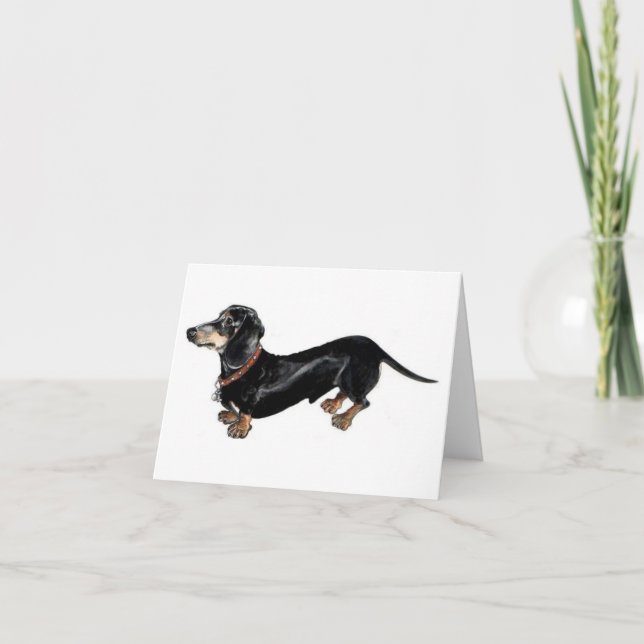 "Long Dog" Dackel Grußkarte Karte (Vorderseite)