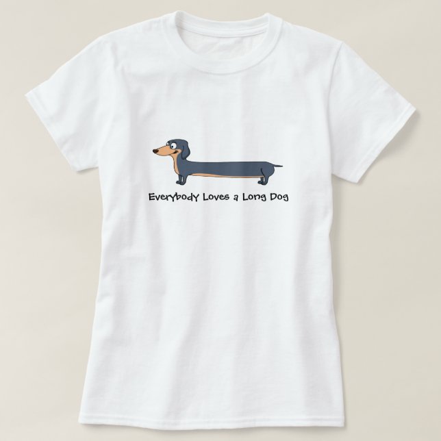 Long Dog Liebe - Dackel - T - Shirt für Frauen (Design vorne)