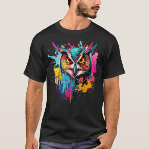 Long Eared Owl Owells Lover Colorful Splash Art T-Shirt